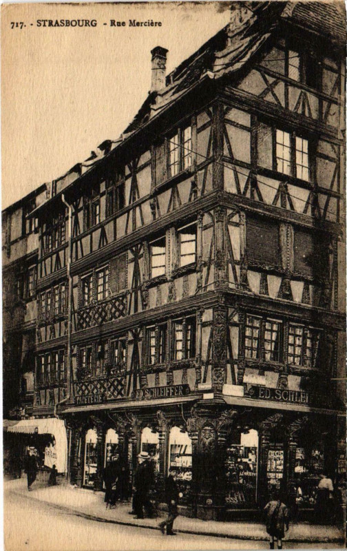 Carte postale ancienne Strasbourg Rue Merciére à Strasbourg