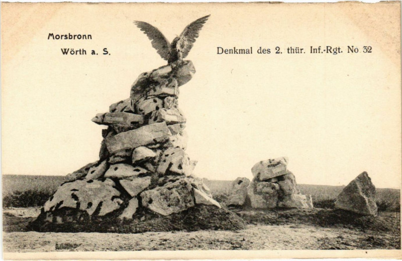 Carte postale ancienne Woerth Worth a. S. Morsbronn Denkmal des 2. Thur. Inf.-Rgt. à Woerth
