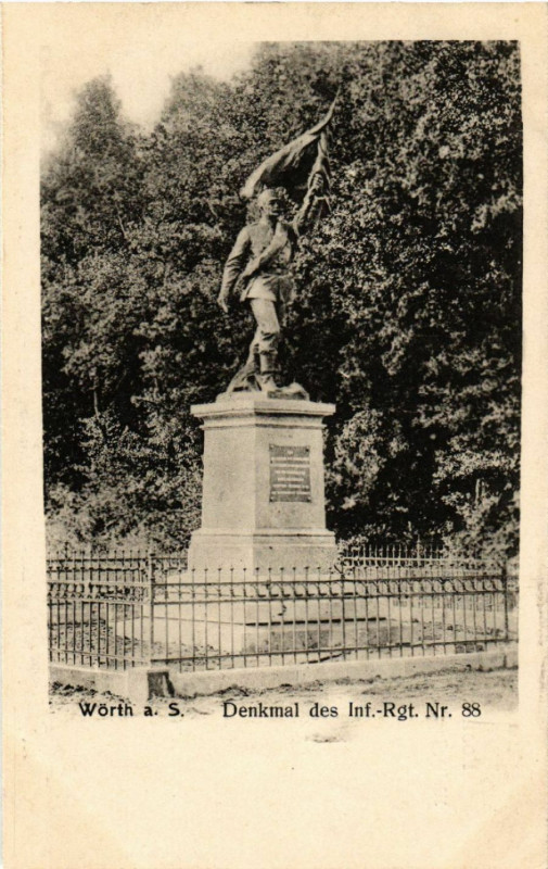 Carte postale ancienne Woerth - Worth a. S. - Denkmal des 5. Inf.-Rgt. Nr. 88 à Woerth
