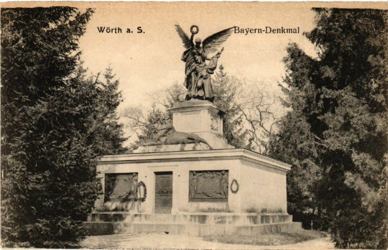 Carte postale ancienne Woerth - Worth a. S. - Bayern-Denkmal à Woerth