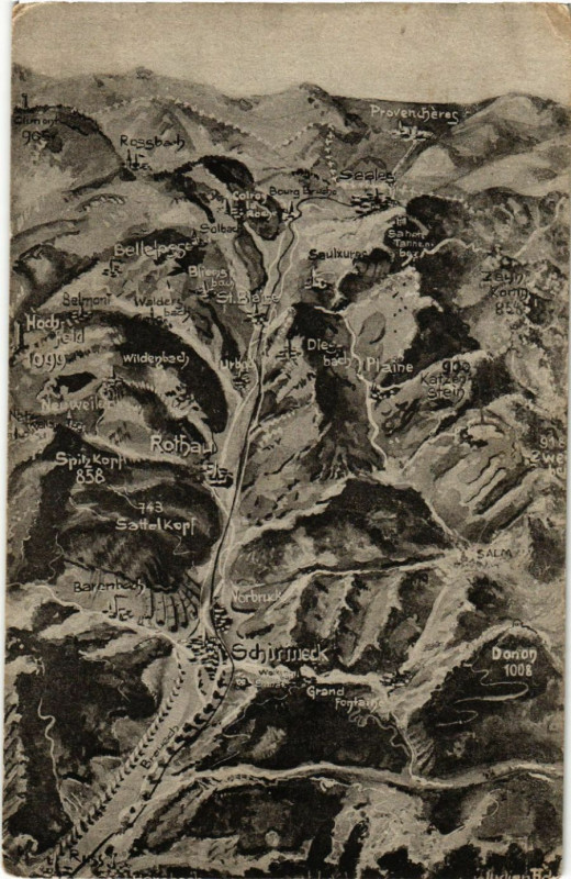 Carte postale ancienne Schirmeck - Vogelschau à Schirmeck
