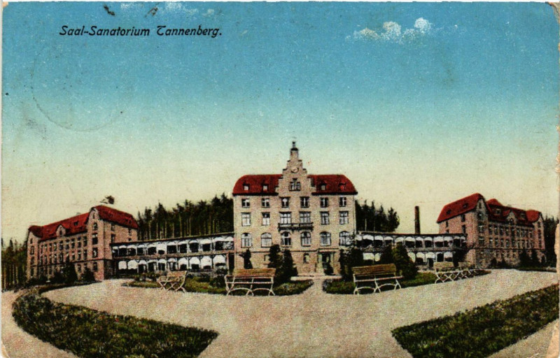 Carte postale ancienne Saal-Sanatorium Tannenberg à Berg