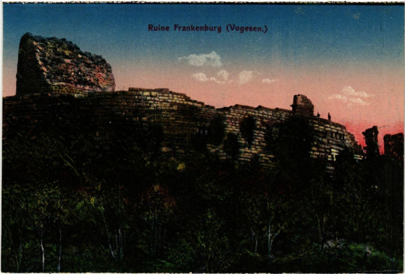 Carte postale ancienne Ruine Frankenburg - Vogesen