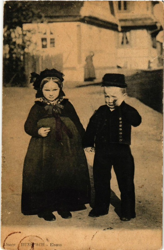 Carte postale ancienne Hunspach - Scene - Folklore - Types à Hunspach