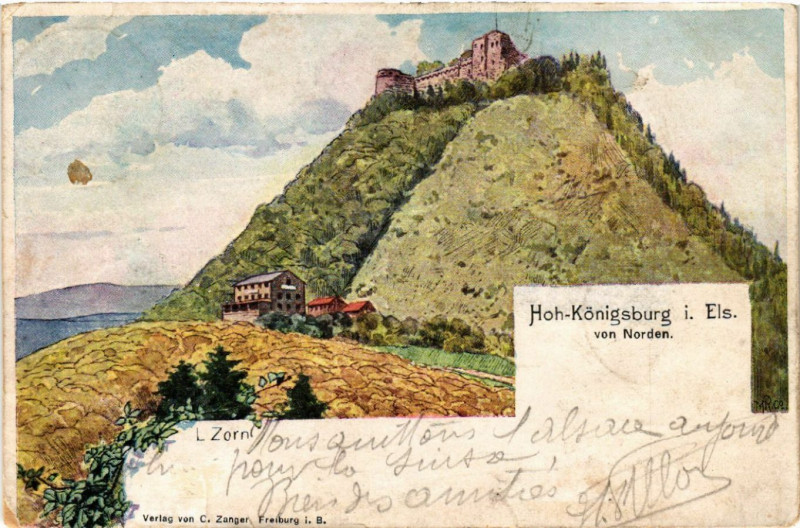 Carte postale ancienne Haut-Koenigsbourg - Hoh-Konigsburg i. Els. von Norden