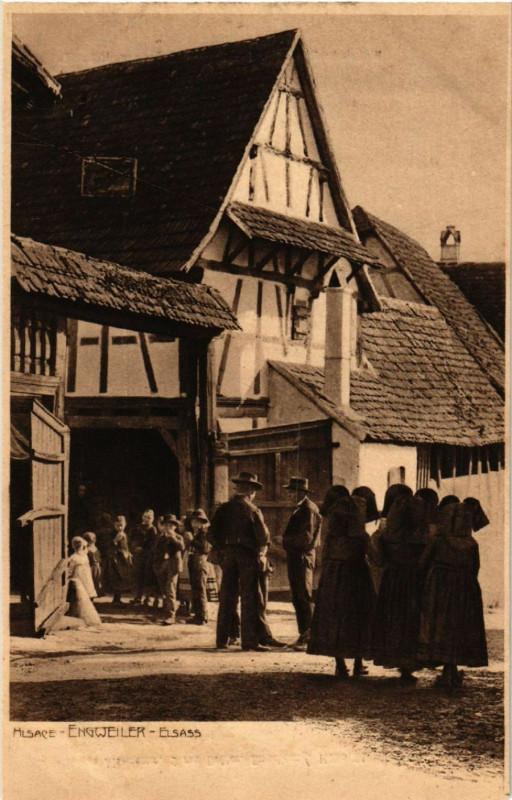 Carte postale ancienne Engwiller Engweiler Scene Folklore Types Alsace Elsass à Engwiller