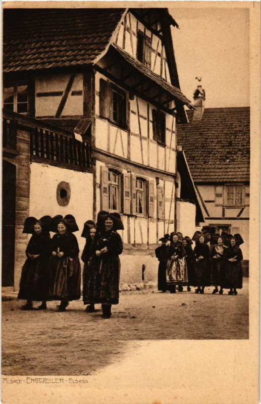 Carte postale ancienne Engwiller Engweiler Scene Folklore Types Alsace Elsass à Engwiller