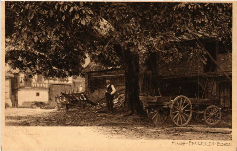 Carte postale ancienne Engwiller Engweiler Scene Folklore Type Alsace Elsass à Engwiller