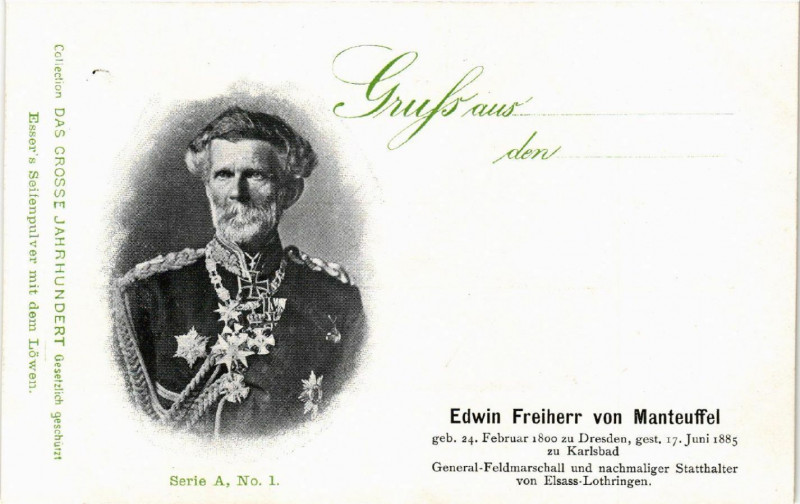 Carte postale ancienne Edwin Freiherr von Manteuffel - General-Feldmarshall - Elsass