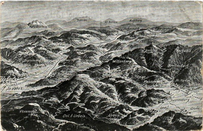 Carte postale ancienne Das Schlachtfeld in den Vogesen - Zwischen Weiler und Saales à Saales
