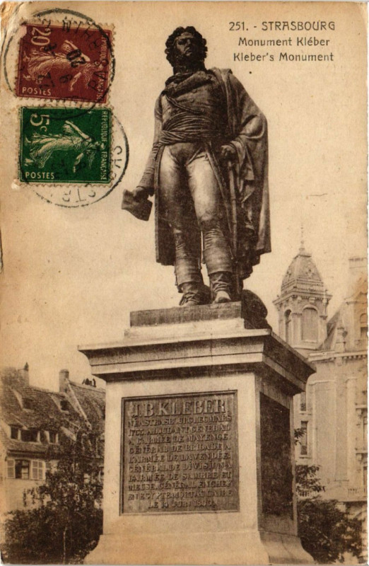 Carte postale ancienne Strasbourg - Monument Kleber à Strasbourg