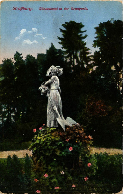 Carte postale ancienne Strassburg - Ganseliesel in der Orangerie