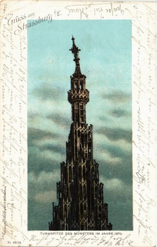 Carte postale ancienne Gruss aus Strassburg à Russ
