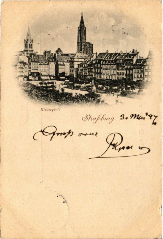 Carte postale ancienne Strasbourg - Kleberplatz à Strasbourg