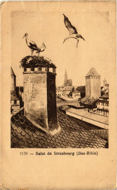 Carte postale ancienne Salut de Strasbourg à Strasbourg