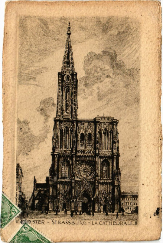 Carte postale ancienne Munster - Strassbourg - La Cathedrale