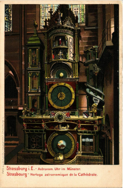 Carte postale ancienne Strassburg i. E. - Astronom Uhr im Munster
