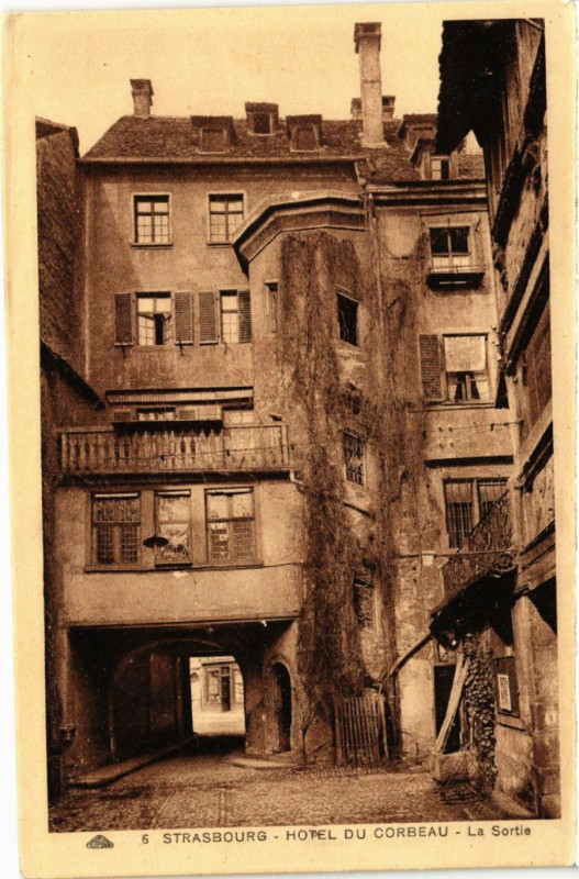 Carte postale ancienne Strasbourg - Hotel du Corbeau à Strasbourg