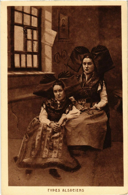 Carte postale ancienne Types Alsaciens - Folklore - Types
