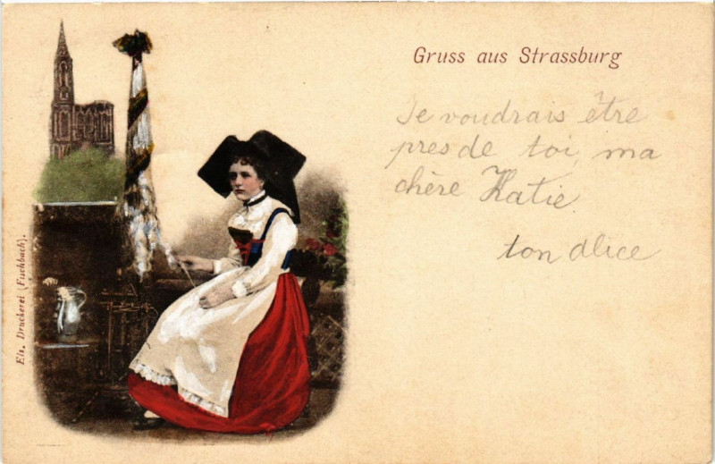 Carte postale ancienne Strasbourg - Strassburg - Folklore - Type à Strasbourg
