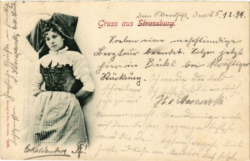 Carte postale ancienne Strasbourg - Strassburg - Folklore - Type à Strasbourg
