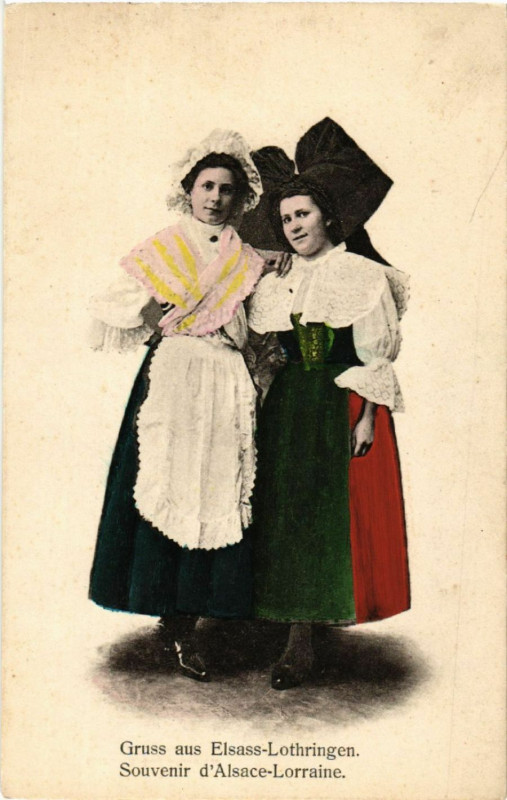 Carte postale ancienne Souvenir d'Alsace-Lorraine - Folklore - Types