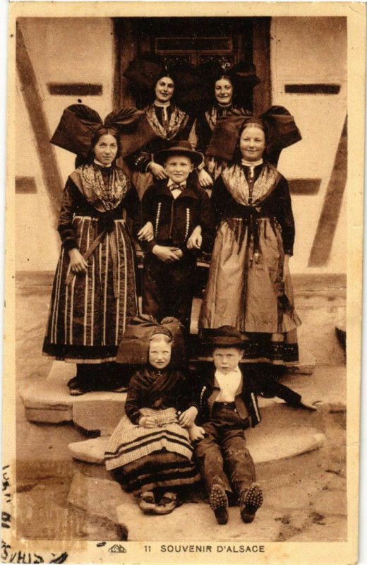 Carte postale ancienne Souvenir d'Alsace - Folklore - Types