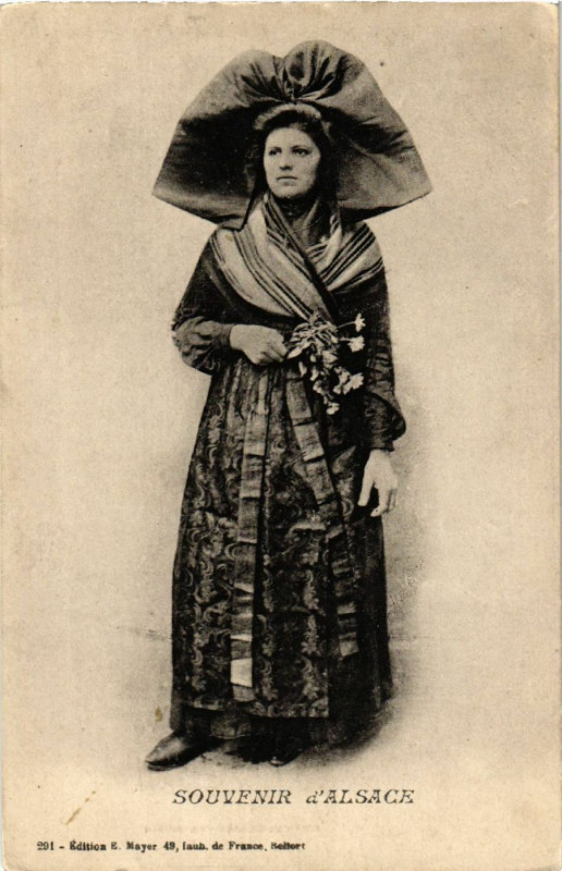 Carte postale ancienne Souvenir d'Alsace - Folklore - Type