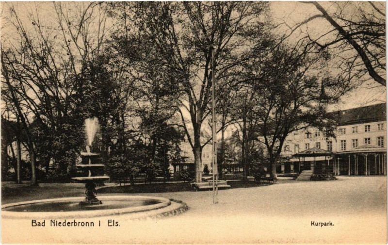 Carte postale ancienne Niederbronn-les-Bains - Bad Niederbronn i. Els. - Kurpark à Niederbronn-les-Bains