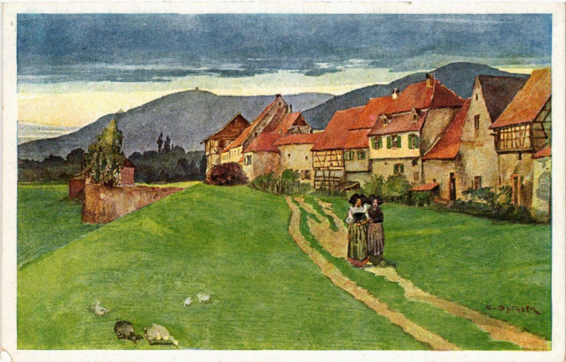 Carte postale ancienne La Promenade du dimanche - Folklore - Types