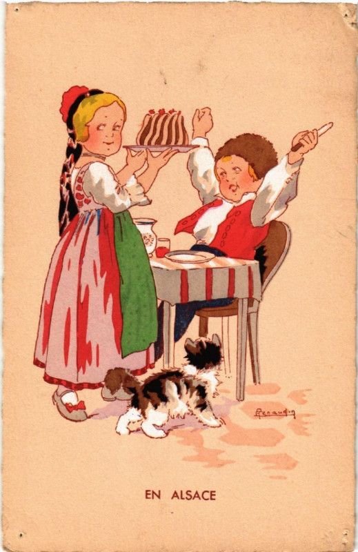 Carte postale ancienne En Alsace - Folklore - Types
