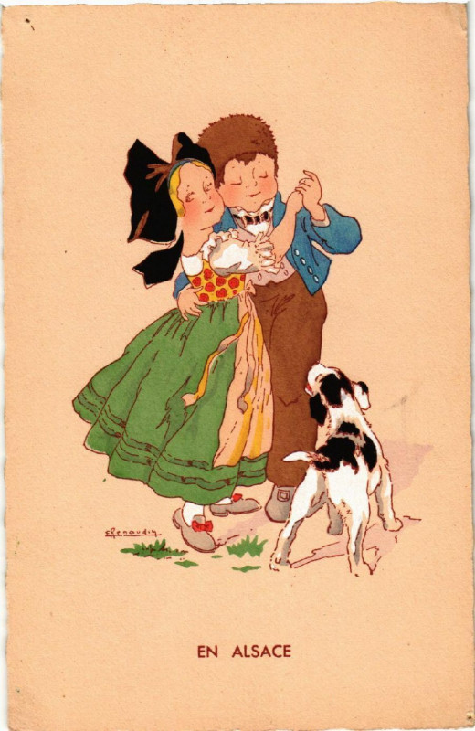 Carte postale ancienne En Alsace - Folklore - Types