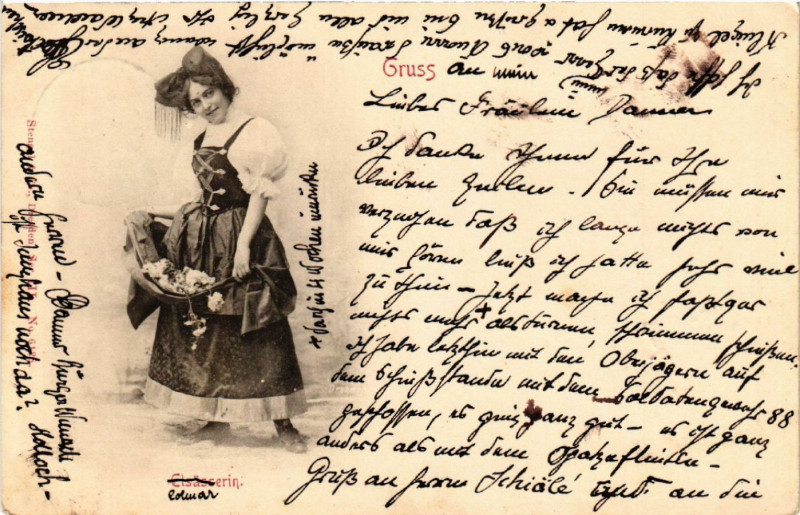 Carte postale ancienne Elsasserin - Folklore - Type
