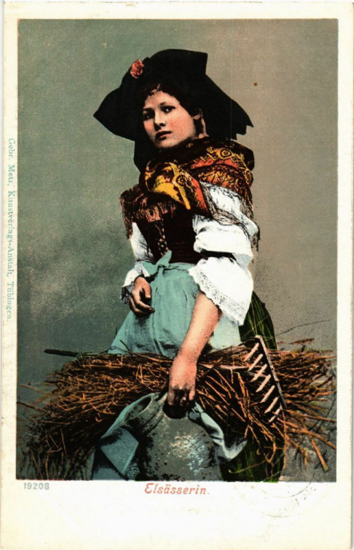 Carte postale ancienne Elsasserin - Alsacienne - Folklore - Type