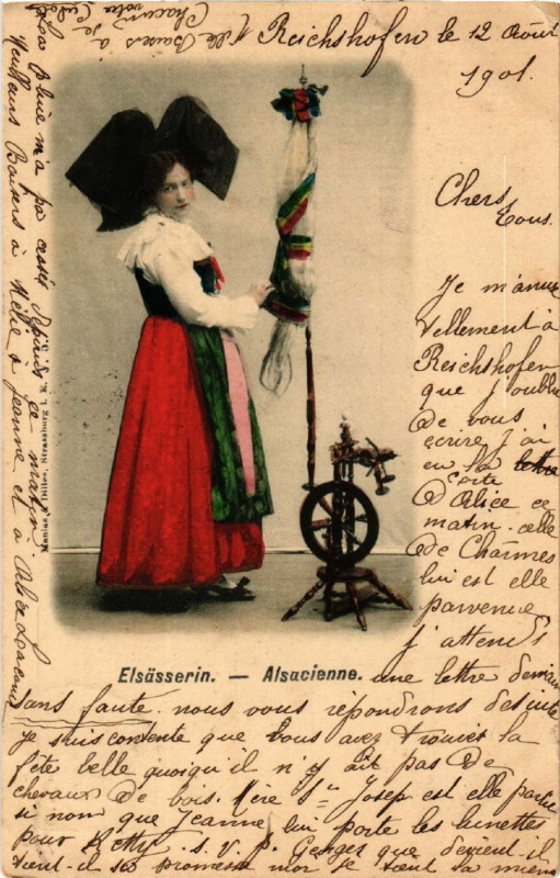 Carte postale ancienne Elsasserin - Alsacienne - Folklore - Type