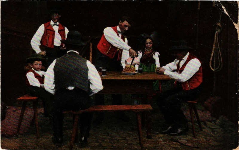 Carte postale ancienne Elsasser Trachten - Folklore - Types