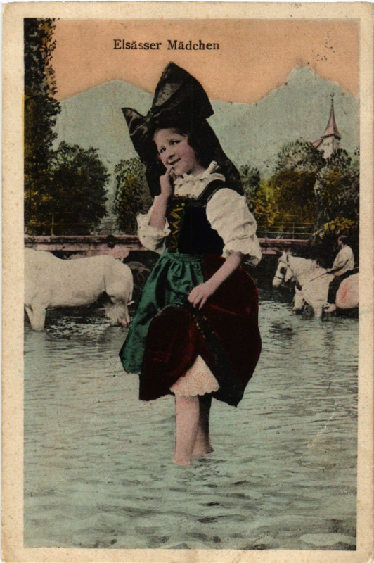 Carte postale ancienne Elsasser Madchen - Folklore - Type