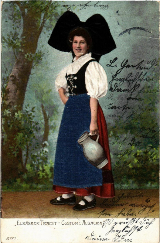 Carte postale ancienne Costume Alsacien - Elsasser Tracht - Folklore - Type