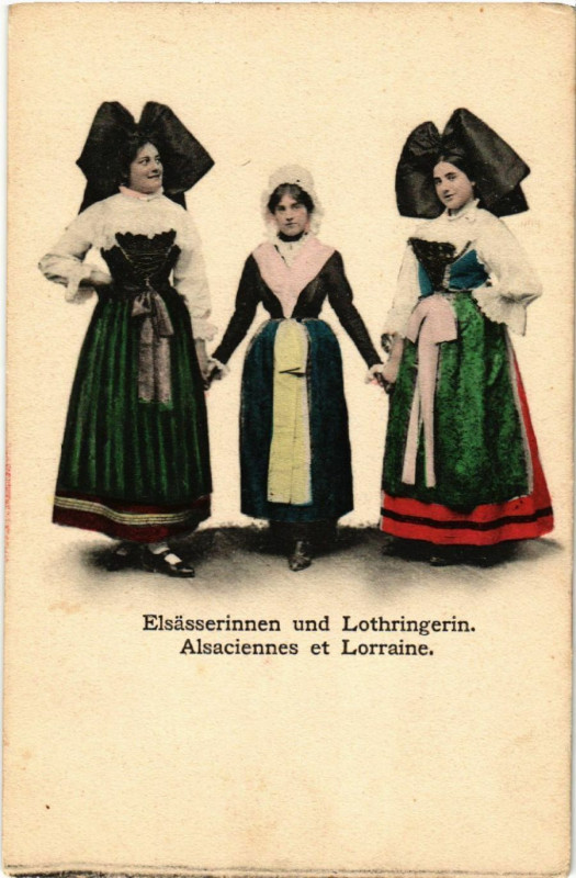 Carte postale ancienne Alsaciennes et Lorraine Elsasserinnen u. Lothringerin Folklore