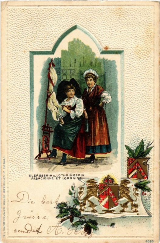 Carte postale ancienne Alsacienne et Lorraine - Elsasserin und Lothringerin - Folklore