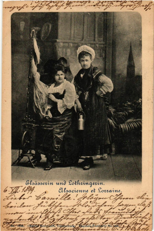 Carte postale ancienne Alsacienne et Lorraine - Elsasserin und Lothringerin - Folklore