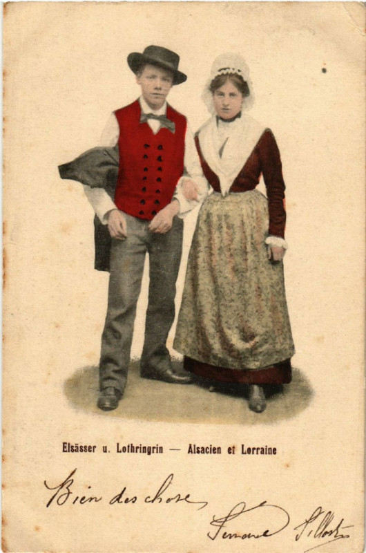 Carte postale ancienne Alsacien et Lorraine - Elsasser und Lothringerin - Folklore