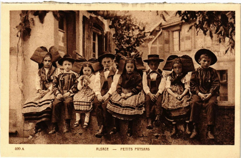 Carte postale ancienne Alsace - Petits Paysans - Folklore - Types