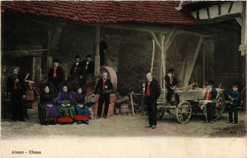 Carte postale ancienne Alsace - Elsass - Types - Folklore
