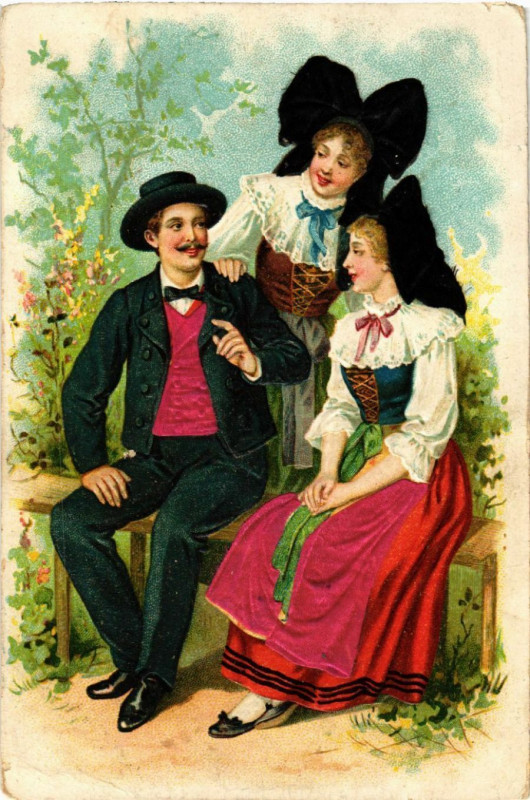 Carte postale ancienne Alsace - Elsass - Folklore - Types