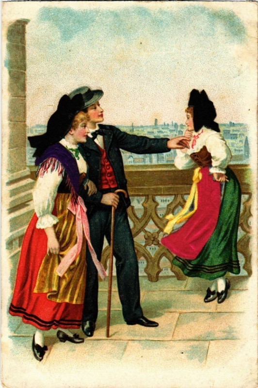 Carte postale ancienne Alsace - Elsass - Folklore - Types