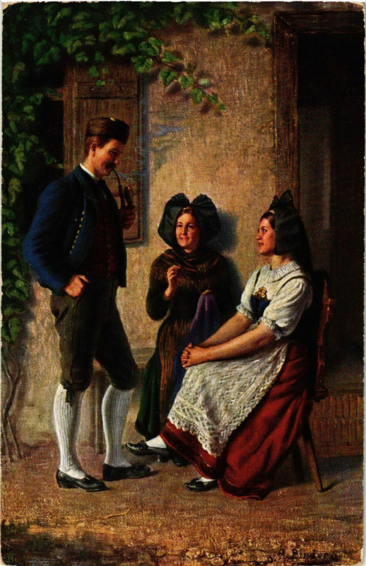 Carte postale ancienne Alsace - Elsass - Folklore - Types