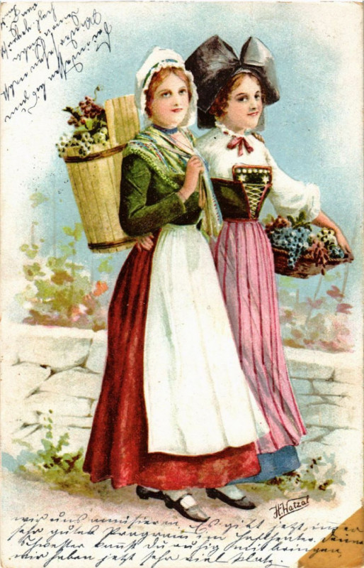 Carte postale ancienne Alsace - Elsass - Folklore - Types