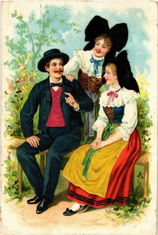 Carte postale ancienne Alsace - Elsass - Folklore - Types