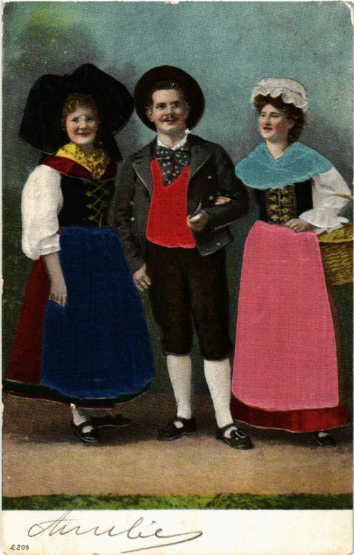 Carte postale ancienne Alsace - Elsass - Folklore - Types